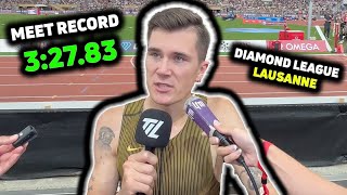 Jakob Ingebrigtsen Earns Victory In Lausanne Diamond League 1500m Over Olympic Champ Cole Hocker [upl. by Kipper]