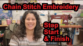 Chain Stitch Embroidery Stop Start amp Finish [upl. by Gulgee]