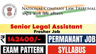 Bumper vacancy  freshers job  senior legal assistant  NCLT  government job  legal vacancy 2024 [upl. by Snej202]