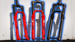 TOP 3 Budget Performance MTB Forks  Marzocchi Bomber Z2  Bomber Z1  RockShox Domain [upl. by Ethelin955]