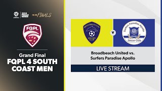 FQPL 4 South Coast Men Grand Final  Broadbeach United vs Surfers Paradise Apollo [upl. by Reel]