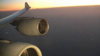 Lufthansa Airbus A340600  fantastic takeoff in Newark into the Sunset [upl. by Mayfield]