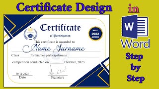 How To Make a Certificate Design in Microsoft Word  certificate kaise banaye  MS Word Certificate [upl. by Jones978]