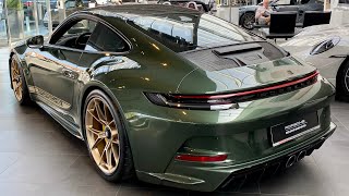 Porsche 992 GT3 Touring in PTS Oak green  Walkaround [upl. by Airogerg706]