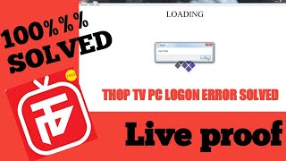 thop tv pc login error solved [upl. by Auvil239]