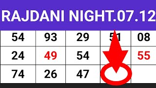 07122023 Radhani Night Today  Rajdhani Night Open  Rajdhani Night Chart [upl. by Mellins164]