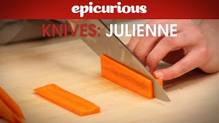 How to Julienne Carrots for Salads  Epicurious Essentials How To Kitchen Tips  Knives [upl. by Neehsas]