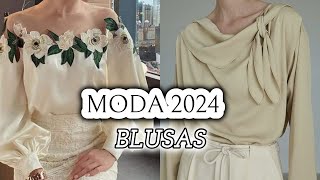 HERMOSAS BLUSA ELEGANTES SENCILLAS Y DISCRETAS DE MODA 2024 [upl. by Hoo]