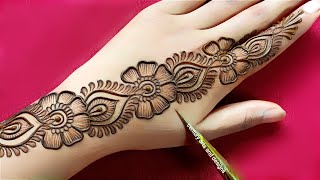 New easy stylish back hand mehndi design  simple mehndi design  mehndi design  mehandi  Mehndi [upl. by Victoria222]