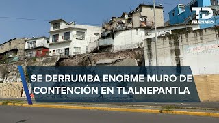 Desalojan a 16 personas tras derrumbe de muro de contención en Tlalnepantla [upl. by Akihsar]