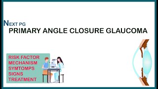 PRIMARY ANGLE CLOSURE GLAUCOMA  Ophthalmology lectures  NEET PG NOTES [upl. by Teirtza]