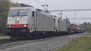 Güterzüge Durchfahrt Bahnhof Hornussen eisenbahn train trainspotting zug fy sbb güterzug [upl. by Meave]