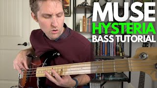 Hysteria by Muse Bass Tutorial  Bass Guitar Lessons with Stuart [upl. by Assyn168]