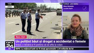 Un alt polițist care sa urcat beat și drogat la volan a intrat cu mașina întro femeie la Caracal [upl. by Delanty460]