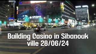 view of Tallest building Casino in Sihanoukville Cambodia 280624 [upl. by Elag]