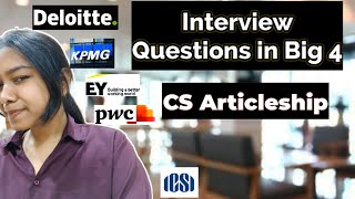 CS Articleship Interview Questions in Big 4😨 Sharing my interview experience in EY🤩 [upl. by Phares817]