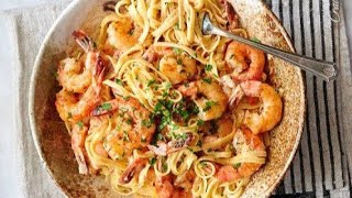 Makarona me karkaleca ne 15 min  Shrimp Pasta easy recipe [upl. by Doreen128]