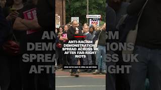 Antiracism demonstrations spread across UK after farright riots [upl. by Occer]