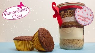 Weihnachtsmuffins Backmischung im Glas mit Etiketten  DIY Geschenk  Meine Backbox Verlosung [upl. by Silletram]