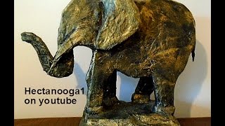 PAPIER MACHE ELEPHANT How to make an elephant DIY sculpture 459 min [upl. by Rasec]