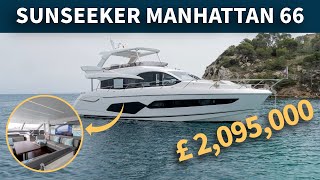 Sunseeker Manhattan 66 quotIVY SEASquot  A Sporty Flybridge Yacht With Plenty Of Space [upl. by Sparks814]