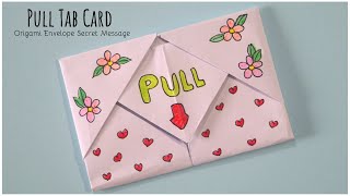 Pull tab Card Origami Envelope Card  Letter Folding Origami  Teachers Day Card  DIY Greeting Card [upl. by Uird636]