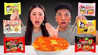 Trying Every KOREAN SPICY Ramen Noodle Flavor PART 2 [upl. by Annemarie]