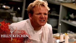 Chef RUNS OUT OF SALMON DURING SERVICE  Hells Kitchen [upl. by Gardner]