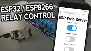 ESP32ESP8266 Relay Module  Control AC Appliances Web Server [upl. by Yenffad]