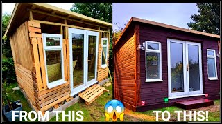 DIY Pallet Summer House Build  Pallet Shed  Man Cave [upl. by Felicle]