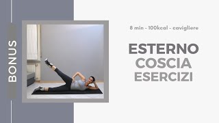 Esterno coscia esercizi intensi  8 min  100 kcal [upl. by Noffihc]