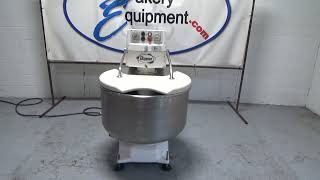 Diosna Spiral Mixer Model SP 160 D Capacity 352 Lbs Running [upl. by Nessim178]