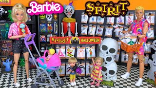 Barbie amp Ken Doll Family Spirit Halloween Shopping Story [upl. by Nikola]