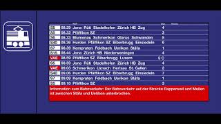 SBB Ansage  Information zum Bahnverkehr  Unterbruch zwischen Stäfa und Uetikon [upl. by Anierdna]
