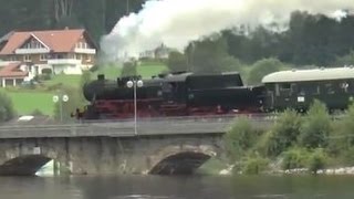 Dampzug der IG 3Seenbahn am Haltepunkt Schluchsee 02082014 [upl. by Jessa739]