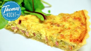 Quiche mit Speck und Lauch  Quiche Lorraine [upl. by Atileda998]