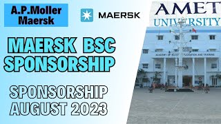 MAERSK Sponsorship 2023  BSc Nautical Science and BE Marine Engineering  AMET University [upl. by Aroz618]