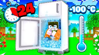 ZOSTAŁEM ZAMKNIĘTY W LODÓWCE 100°C ❄️ NA 24 GODZINY w Minecraft [upl. by Eralc]