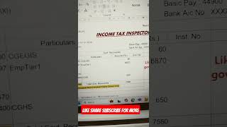 Income Tax inspector salary slip 2024 incometaxinspector exciseinspector ssccgl sscgd chsl cpo [upl. by Aham]