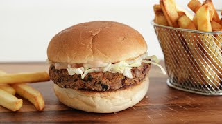 Bean Burger Recipe  How to Make Black Bean Burger [upl. by Eentroc910]