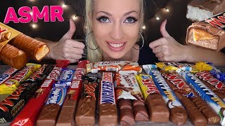 ASMR Chocolate Candy Bars 🍫 Mukbang 먹방 KINDER TWIX SNICKERS KITKAT MARS ASMR Eating Sounds [upl. by Narrat527]