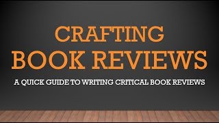 How to Write a Critical Book Review [upl. by Soloma]