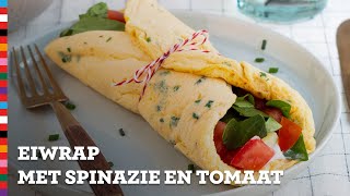 Wrap van ei  Gezond Recept  Voedingscentrum [upl. by Arelus]