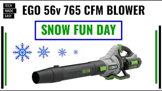 Ego 56v 765 CFM Blower FUN SNOW DAY [upl. by Schaper559]