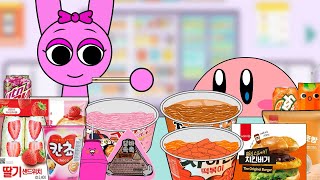 Kirby VS Pinki Incredibox Sprunki  Convenience Store PINK ORANGE MUKBANG  Kirby Animation [upl. by Norvil]