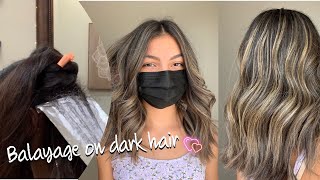 Balayage on Virgin Dark Hair  Goldwell  Redken  Balayage Highlights [upl. by Reyna]