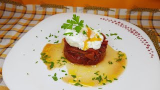 ¡¡Pimientos asados con huevo poché😋😋😋😋recetas cooking youtube food [upl. by Stalder]