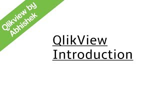 QlikView Introduction [upl. by Odilia479]