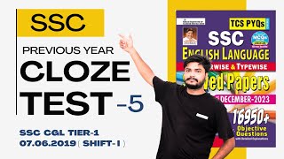 SSC  CLOZE TEST  5  KIRAN PUBLICATION  PREVIOUS YEAR  16950 [upl. by Gentille]