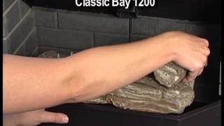 QuadraFire® Classic Bay 1200 Pellet Stove Log Placement Video [upl. by Nosittam669]